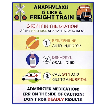 Aek Allergy Emergency Anaphylaxis Is A Freight Train Poster EN9362